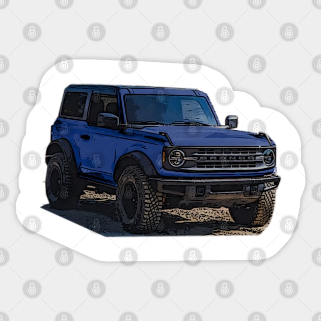 2021 Antimatter Blue Ford Bronco 2 Door Sticker by Woreth